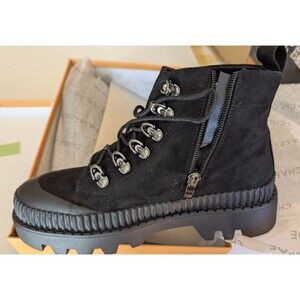 Chase & Chloe Women's Black Boots for‎ Women Combat Boot Lace Up Sz 6 NIB